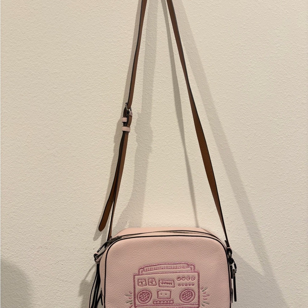 NWOT COACH Pink Crossbody Bag with Embossed Design, Keith Harding
